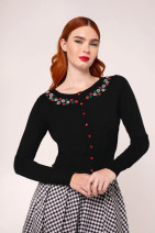60411 HELL BUNNY FRANCOISE cardigan – strawberries & red buttons