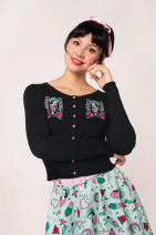 60412 HELL BUNNY KELLIE CARDIGAN – länkkärihenkistä asennetta mustana