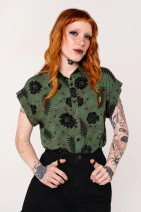 60415 HELL BUNNY GEORGIA blouse – green fantasy print