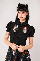 60425 HELL BUNNY CHOST FLOWER BLOUSE – eerily elegant
