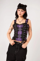 60449 HELL BUNNY QUINZEL C TOP, blk/pur