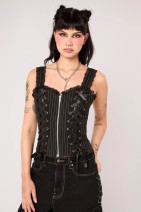 60450 HELL BUNNY QUINZEL C TOP, pinstripe