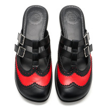 602 HOT CHOCOLATE DESIGN Havana Clogs – black and red Mary Jane