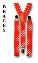 braces, dots, red/wht