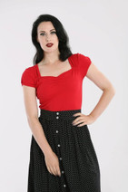 60156 HELL BUNNY MIA TOP, RED