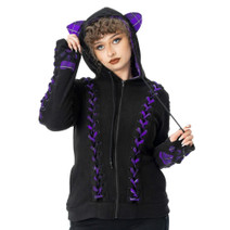 5650 Innocent Calico Hoodie – ears on the hood and eye-catching laces