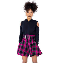 5646 INNOCENT CARDEA SHORTS – pink/black check