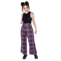 5626 INNOCENT IMELDA checked trousers, grey/purple