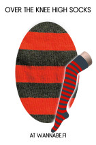 1002 Ylipolvensukat, harmaa/pun raita