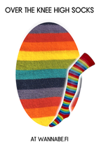 1003 Over knee high, rainbow