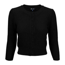 112108 MAK CARDIGAN, 3/4 SLEEVE, blk
