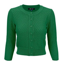 112108 MAK CARDIGAN, 3/4 SLEEVE, kelly grn