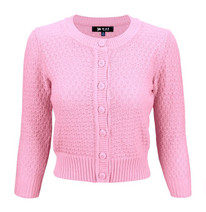 112108 MAK NEULETAKKI 3/4 HIHALLA, pinkki