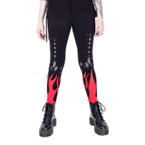 5625 INNOCENT BLOOD FLAME – flame pattern leggings, black/red