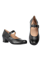 9689 VINTRO METTE  leather shoe with chest straps,black