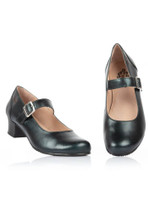 9689 VINTRO METTE  leather shoe with chest straps, vintage green metal