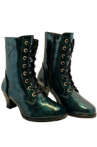637725 VINTRO MINKA ankle boots, heart decoration, metal green