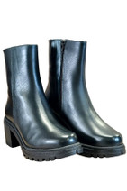 852792 VINTRO STIINA leather ankle boots – metal vintage green