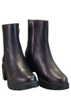 852793 VINTRO STIINA leather ankle boots – metal vintage bordeaux