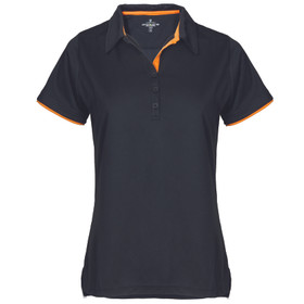 BOWLER naisten tekninen pikeepaita, väri: musta/oranssi