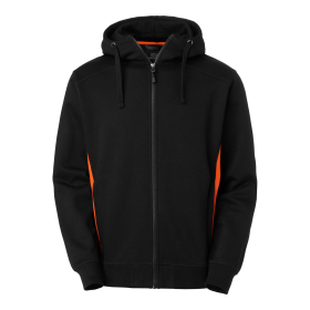 Franklin collegehuppari vetoketjulla , väri: musta/oranssi