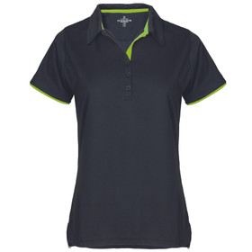 BOWLER naisten tekninen pikeepaita, väri musta/neonvihreä