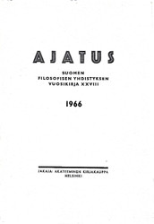 Ajatus XXVIII : Suomen filosofisen yhdistyksen vuosikirja 1966