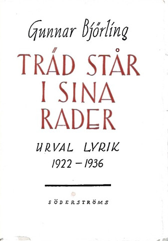Björling, Gunnar: Träd står i sina rader : urval lyrik 1922-1936