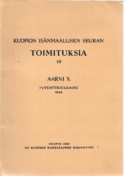 Kuopion isänmaallisen seuran toimituksia 10 - Aarni 10