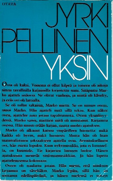 Pellinen, Jyrki: Yksin - romaani
