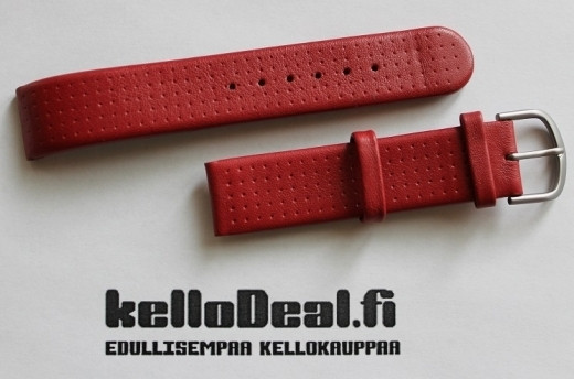 Klassikko nahkaranneke, punainen 18 mm