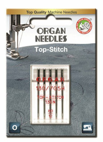 Organ Top Stitch 80/12, 5 stk, till grövre tråd