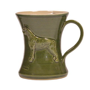 Amerikanstaffordshirenterrieri typistetty korvat muki