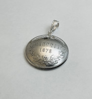 Hopeinen Kolikkoriipus 2 mk/1872