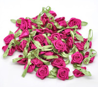 Satiiniruusut: Fuksia 5kpl