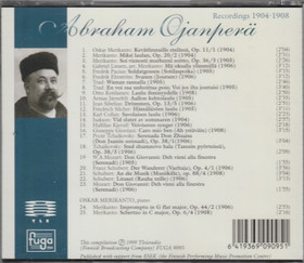 Abraham Ojanperä: Recordings 1904-1908 CD (Käyt)