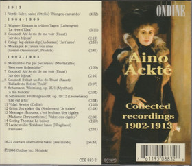 Aino Ackté: Collected Recordings 1902-1913 CD (Käyt)