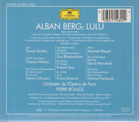 Alban Berg / Teresa Stratas / Yvonne Minton /Boulez: Lulu 3CD Box Käyt