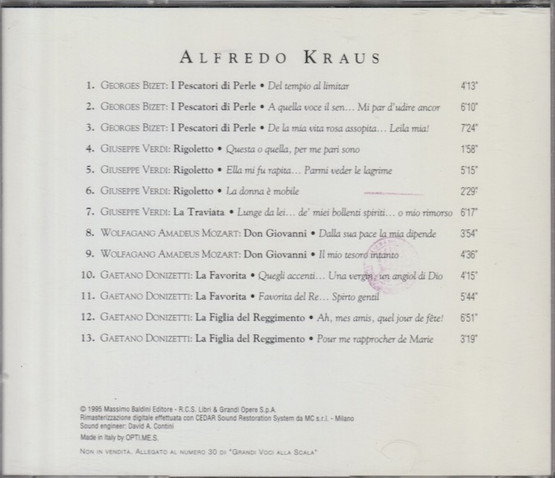 Alfredo Kraus: Grandi Voci Alla Scala CD (Käyt)