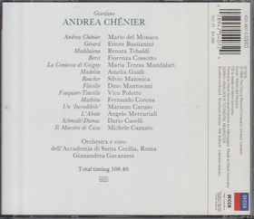 Giordano / Tebaldi / Del Monaco / Gavazzeni: Andrea Chénier 2CD (Käyt)