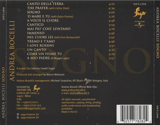 Andrea Bocelli: Sogno CD (Käyt)