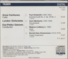 Karttunen / London Sinfonietta / Salonen: Hindemith / Merikanto CD