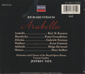 R. Strauss /  Te Kanawa / Grundheber / Tate: Arabella 3CD Box (Käyt)