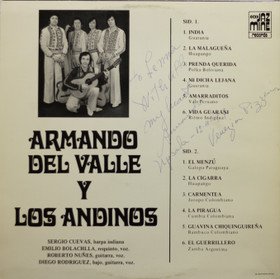 Armando Del Valle Y Los Andinos LP (Käyt)