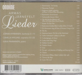 Armas Järnefelt / Hynninen / Nylund / Paananen: Lieder CD (Käyt)