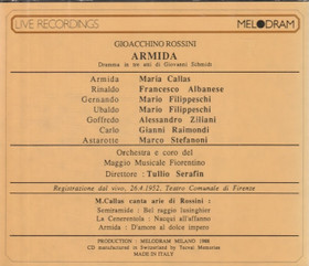 Rossini / Callas / Albanese / Serafin: Armida 2CD (Käyt)