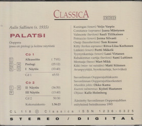 Aulis Sallinen: Palatsi - Ooppera 2CD (Käyt)