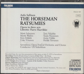 Aulis Sallinen: The Horseman - Ratsumies 2CD (Käyt)