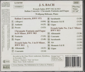 J. S. Bach: French Suites Nos. 1 & 2. CD (Käyt)