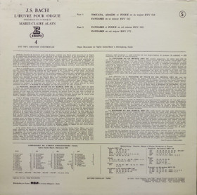 J.S.Bach / Marie-Claire Alain: L'Œuvre Pour Orgue LP (Käyt)